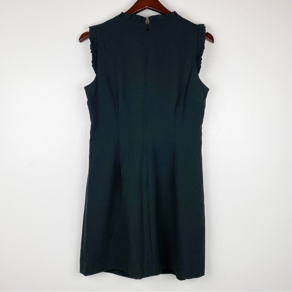 J. Crew Petite Ruffleneck Sleeveless Suiting Mini Dress Black Size 8P NWT - Picture 4 of 8